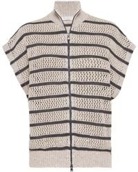 Brunello Cucinelli - Striped Cardigan - Lyst