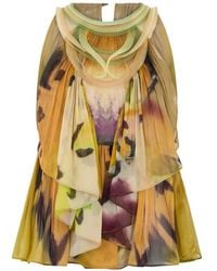 Alberta Ferretti - Abstract-Print Silk Blouse - Lyst