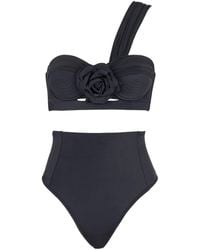 Balmain - Floral-appliqué One-shoulder Bikini - Lyst