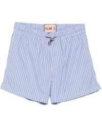 Plan C - Striped Drawstring Shorts - Lyst