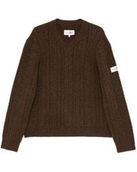 MM6 by Maison Margiela - V-Neck Ribbed Sweater - Lyst
