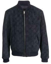 Gucci - gg All Over Suede Bomber Jacket - Lyst