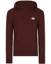 Dolce & Gabbana - Logo-Plaque Knitted Hoodie - Lyst