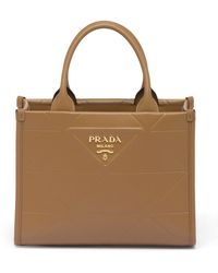 Prada - Mini Symbole Leather Tote Bag - Lyst