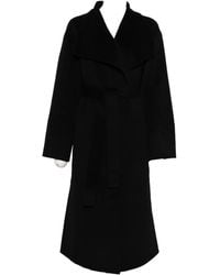 Soft Goat - Wide-Lapels Belted Coat - Lyst
