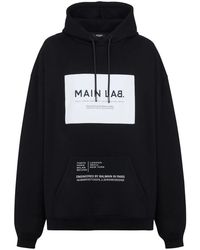 Balmain - Jersey & Nylon Hoodie - Lyst