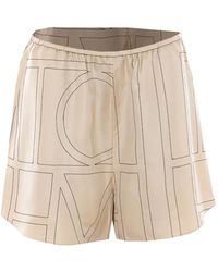 TOTEME - Monogram-Print Shorts - Lyst