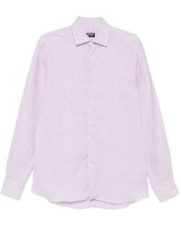 ZEGNA - Striped Long-Sleeve Shirt - Lyst
