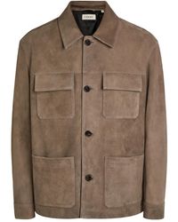 FRAME - Chore Suede Overshirt - Lyst