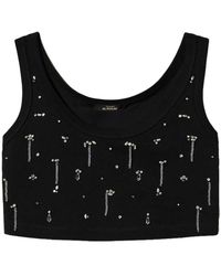 Twinset - Crystal-Embellished Cropped Top - Lyst