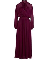 Giambattista Valli - Tie-Neck Silk Maxi Dress - Lyst