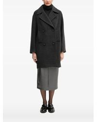 MARC AUREL - Pocket Double-Breasted Coat - Lyst