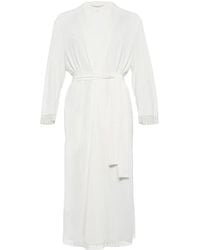 Eres - Violette Morgenmantel Mit Spitzenbesatz - Lyst