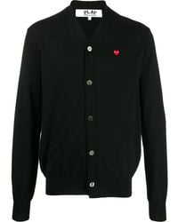COMME DES GARÇONS PLAY - Heart Logo V-Neck Cardigan - Lyst
