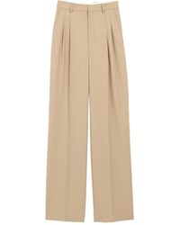Ami Paris - New Wool High Waist Wide Trousers With Two Pleats - Lyst
