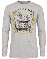 Dolce & Gabbana - Distressed-Finish Long-Sleeve T-Shirt - Lyst