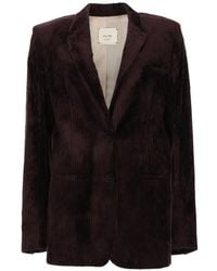 Alysi - Corduroy-Effect Double-Breasted Blazer - Lyst