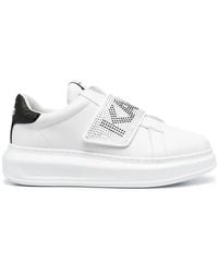 KARL LAGERFELD - Embellished Logo-Strap Sneakers - Lyst