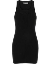 Alexander Wang - Logo-Print Ribbed Mini Dress - Lyst