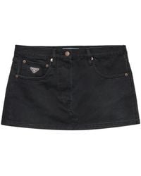 PRADA直営GONNA CINTURA GFD121 SKY VINTAGE DENIM ミニスカート PRADA直営GONNA CINTURA GFD121 SKY VINTAGE DENIM ミニスカート