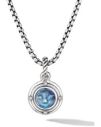 David Yurman Amuleto en plata de ley con piedra de luna y diamantes - Metálico