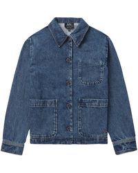 A.P.C. - Giacca denim monopetto - Lyst