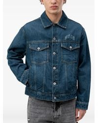 HUGO - Giacca Denim Con Logo - Lyst
