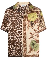 P.A.R.O.S.H. - Leopard-print Short-sleeved Shirt - Lyst
