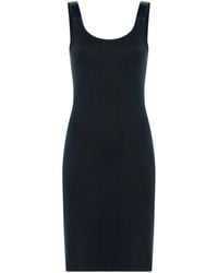Helmut Lang - Vestido corto de canalé fino - Lyst