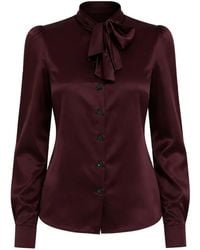 Dolce & Gabbana - Silk Bow-Tie Blouse - Lyst