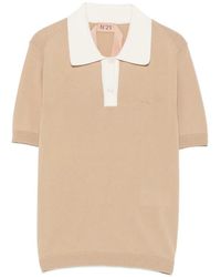 N°21 - Polo À Col Contrastant - Lyst