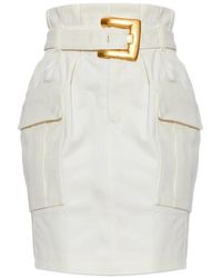Balmain - Belted Cargo Mini Skirt - Lyst