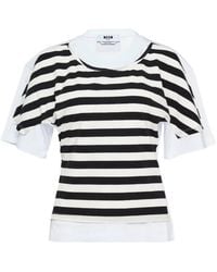 MSGM - Camisa De Rayas A Capas - Lyst