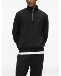 KARL LAGERFELD - Quarter-Zip Logo-Plaque Sweatshirt - Lyst