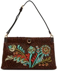 Etro - Embroidered Leopard-Print Shoulder Bag - Lyst