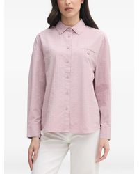 Benetton - Seersucker Long-Sleeve Shirt - Lyst