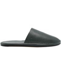 Victoria Beckham - Embossed-logo Leather Slippers - Lyst