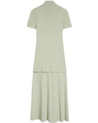 Jil Sander - High-Neck Fluid Midi Dress - Lyst