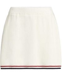 Brunello Cucinelli - Cotton Piqué-Effect Knit Mini Skirt - Lyst