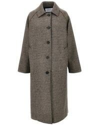 Harris Wharf London - Houndstooth-Pattern Single-Breasted Coat - Lyst