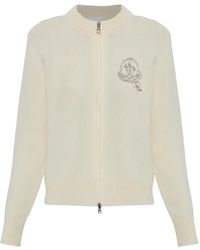 Moncler - Logo-Embroidered Zip-Up Cardigan - Lyst