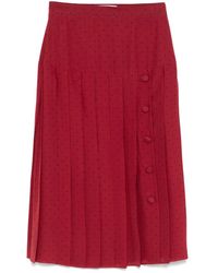 Alessandra Rich - Midi-Rok Met Stippen - Lyst