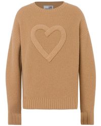 Love Moschino - Heart-Motif Ribbed-Knit Wool Sweater - Lyst