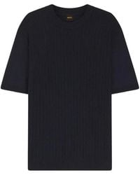 BOSS - Ribbed-Knit Short-Sleeve Sweater - Lyst