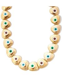 Lauren Rubinski - 14kt Yellow Gold Evil Eye Enamel Necklace - Lyst