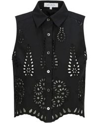 Hevron - Katja Openwork Sleeveless Top - Lyst