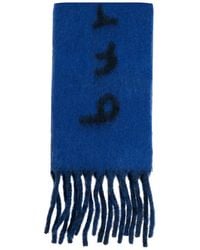 Burberry - Logo Reversible Wool Scarf - Lyst
