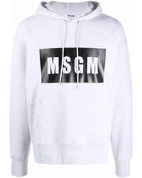 MSGM - Sudadera con capucha y logo estampado - Lyst