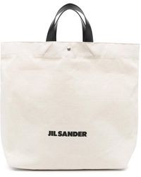 Jil Sander - Logo-Print Cotton Tote Bag - Lyst