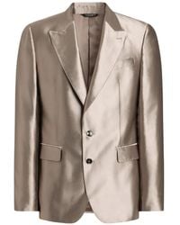 Dolce & Gabbana - Sicilia Light Single-Breasted Silk Shantung Jacket - Lyst